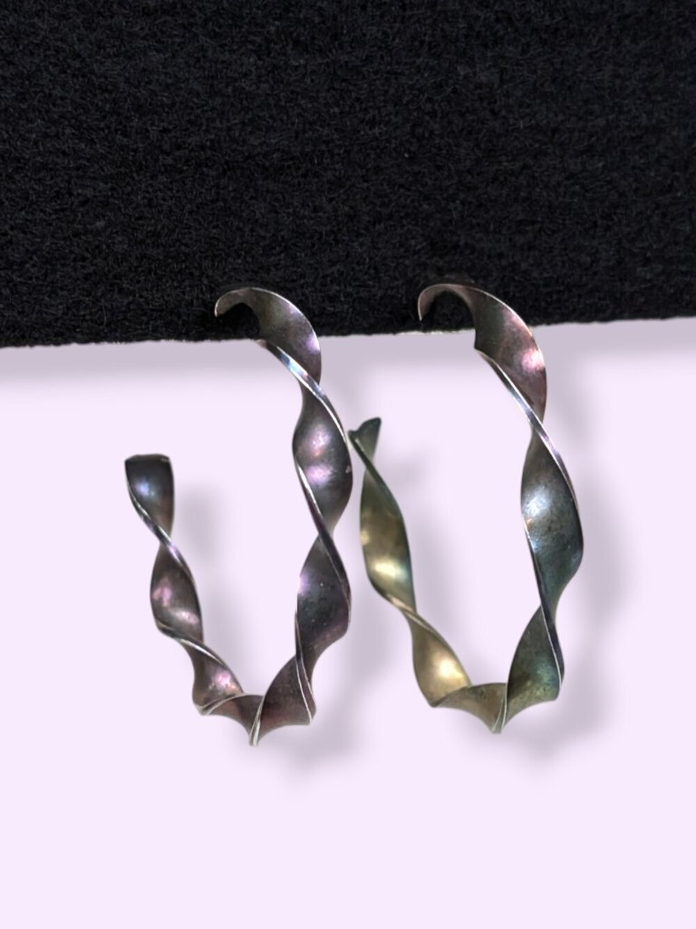 (2/$20) Metal Twisted Multicolour Open Hoop Earrings